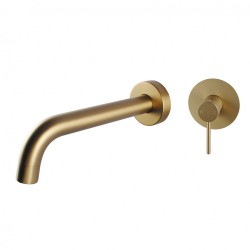 Euro Round Brushed Yellow Gold Bathtub/Basin Mixer Wall Mounted Euro Round Brushed Yellow Gold Bathtub/Basin Mixer Wall Mounted